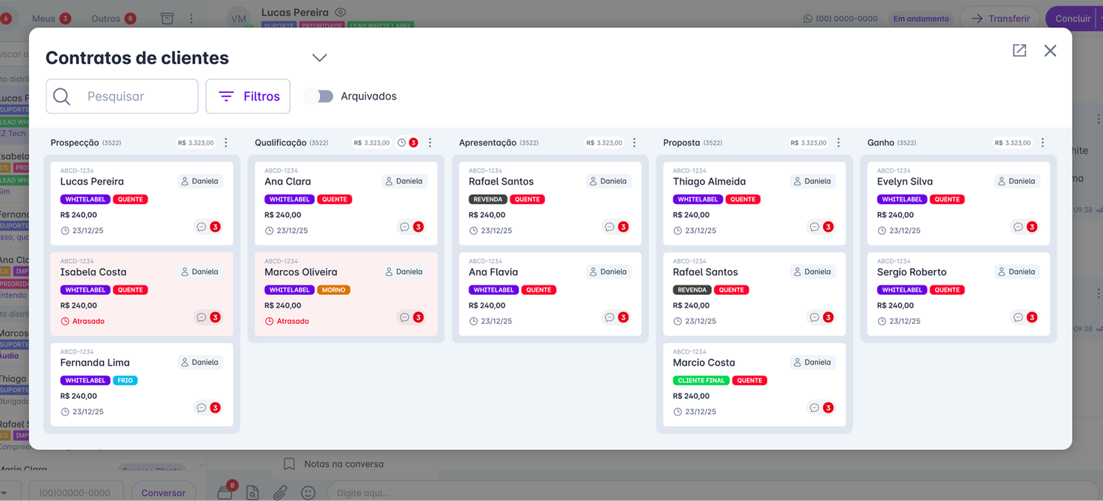 conversas e leads integrados